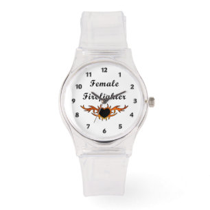 Weibliche Feuerwehrmann-Tätowierung Armbanduhr