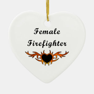 Weibliche Feuerwehrmann-Tätowierung Keramikornament