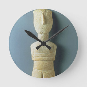 Weibliche Figürchen, frühes Cycladic, c.2800-2300 Runde Wanduhr