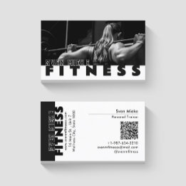 Weibliche Fitness Schwarz-weiß Visitenkarte