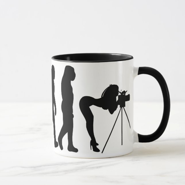 Weibliche Fotograf-Evolutions-Tasse Tasse (Rechts)
