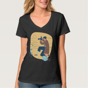 Weibliche Fotografin Stockfotografie-Community D T-Shirt