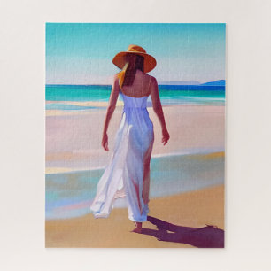 Weibliche Frau am Strand