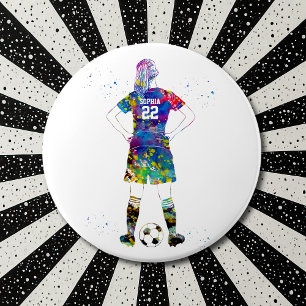 weibliche Fußballspielerin Button