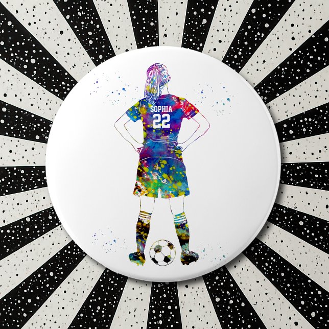 weibliche Fußballspielerin  Button (Von Creator hochgeladen)