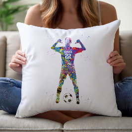 weibliche Fußballspielerin Kissen