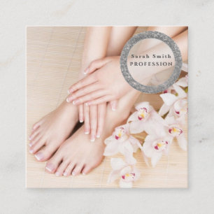 Weibliche Füße Wellness-Center Salon Pediküre und  Quadratische Visitenkarte
