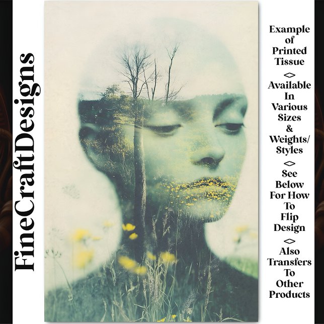 Weibliche Gesichter, Wildblumen Grasbäume CE4 Deco Seidenpapier (Von Creator hochgeladen)
