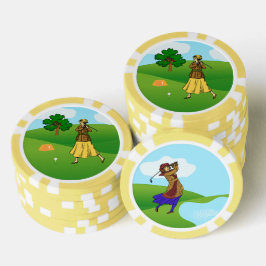 Weibliche Golfer: 1 Vorbereitung zum T-Shirt Off & Pokerchips