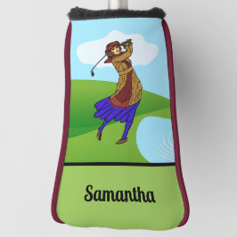 Weibliche Golfer, die über Wassergefahr fahren Golf Headcover