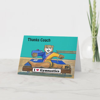 Weibliche Gymnast-Gruß-Karte für Trainer Dankeskarte