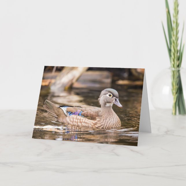 Weibliche hölzerne Ente Notecard Karte (Vorderseite)