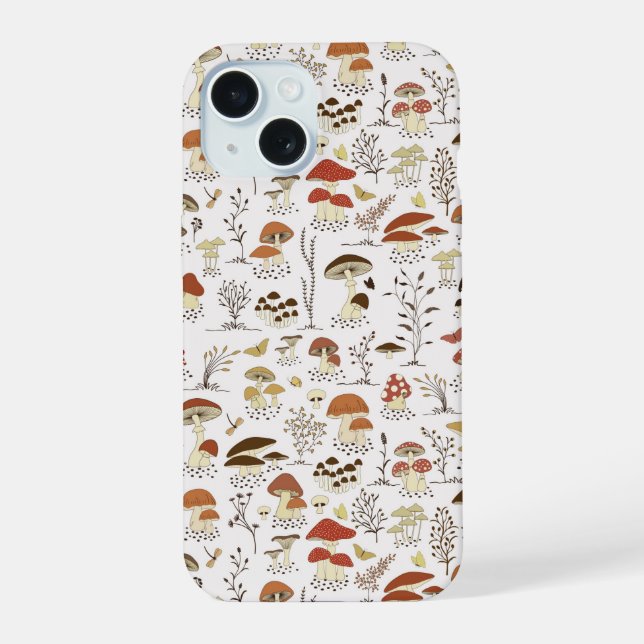 Weibliche Holzpolstermuster iPhone 15 Hülle (Rückseite)