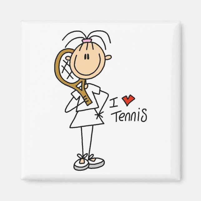 Weibliche Ich Liebe Tennis Magnet (Vorne)