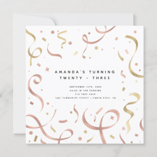 Weibliche Imitate Goldene Foil Moderne Erwachsene  Einladung