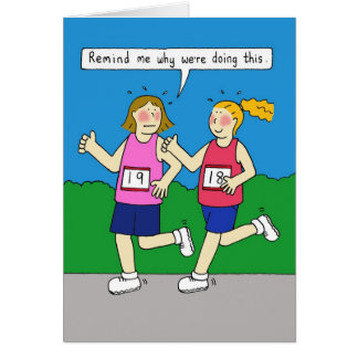 Weibliche Läufer-Spaß-Karikatur