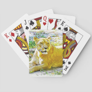 Weibliche Lion Spielkarten