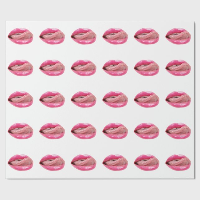 Weibliche Lippen Geschenkpapier (Saum)