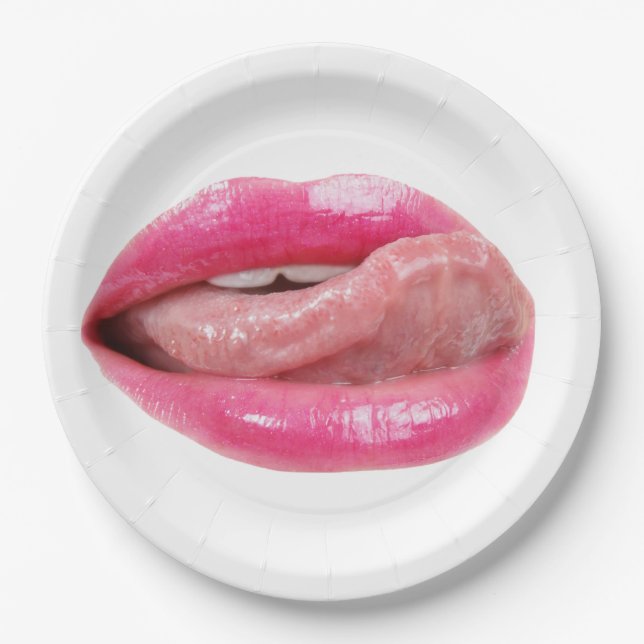 Weibliche Lippen Pappteller (Vorderseite)