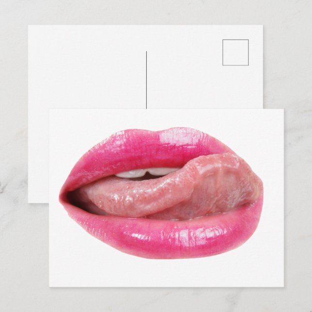 Weibliche Lippen Postkarte (Vorne/Hinten)