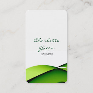 Weibliche Minimalistische grüne Krümmer Weiß Schli Visitenkarte