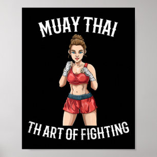 Weibliche Muay-Thai-Kämpferin - Thai-Boxen MMA Poster