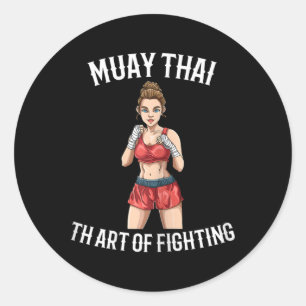 Weibliche Muay-Thai-Kämpferin - Thai-Boxen MMA Runder Aufkleber