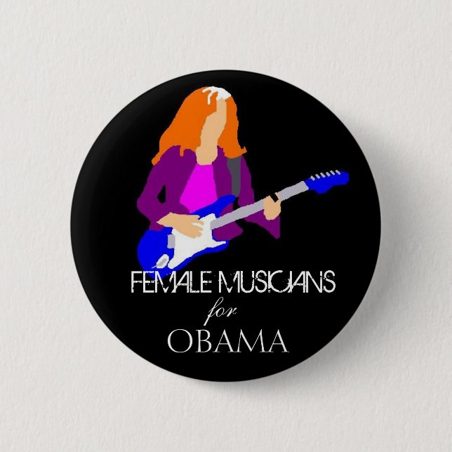 Weibliche Musiker für Obama - besonders Button (Vorderseite)