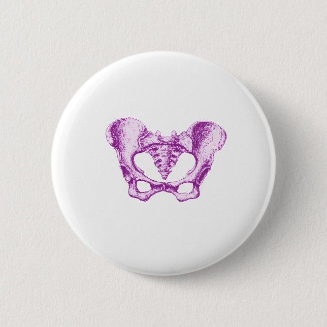 Weibliche Pelvis lila Button (Vorderseite)