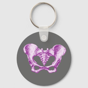 Weibliche Pelvis lila Schlüsselanhänger