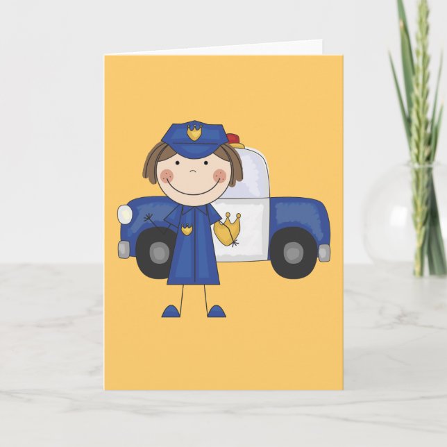 Weibliche Polizeibeamte-T-Shirts und Geschenke Karte (Vorderseite)