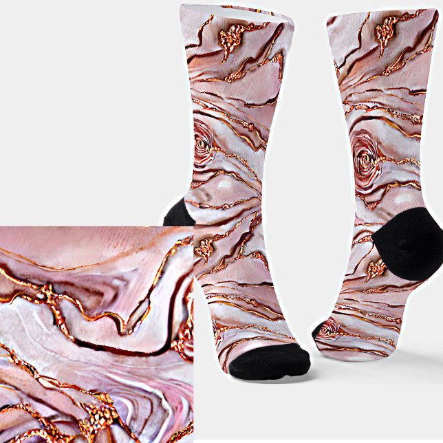 Weibliche Quarz Rose Gold Marmortextur Socken (Von Creator hochgeladen)