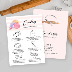 Weibliche Rosa Wasserfarben Art Cookies Pflege Visitenkarte