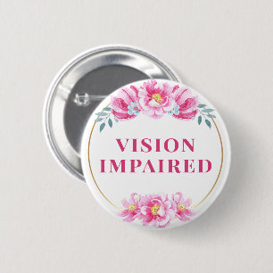 Weibliche Rosa Wilde Rose Blume Sehbehinderung Button
