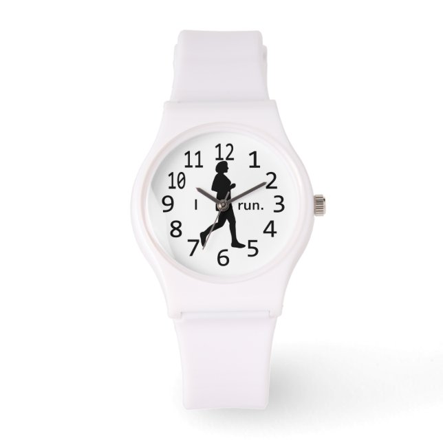 Weibliche Runner Black Silhouette Ich führe Uhren  (Vorderseite)
