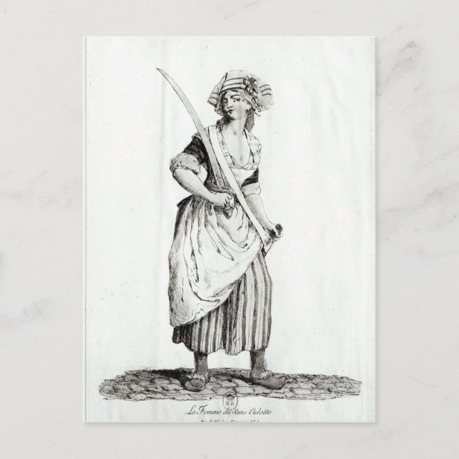 Weibliche Sans-Culotte, 1792 Postkarte (Vorderseite)