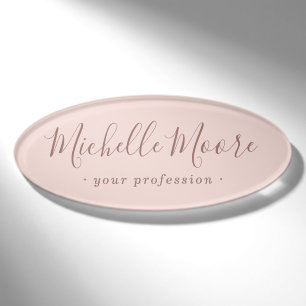 Weibliche Schrift, elegantes Rosa Namenschild