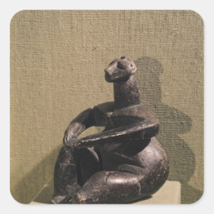 Weibliche Sitzzahl, 3500-2500 BC Quadratischer Aufkleber