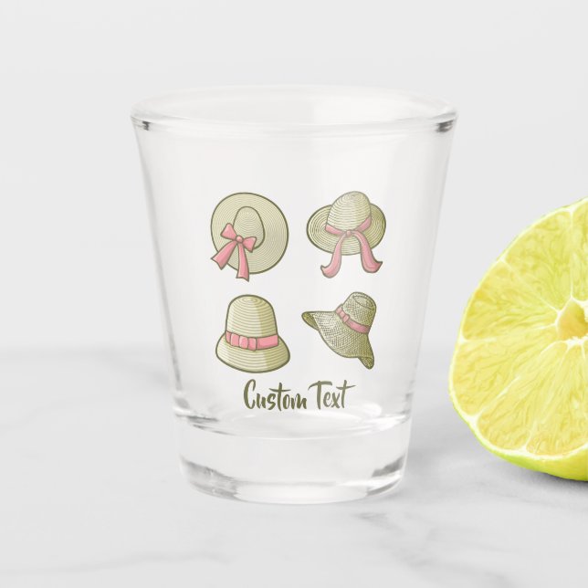 Weibliche Sommerhats gelb Schnapsglas (Vorderseite)