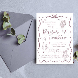 Weibliche Stimmen | Hand Drawn Doodle | Brautparty Einladung