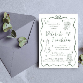 Weibliche Stimmen | Hand Drawn Doodle | Brautparty Einladung