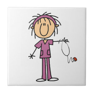Weibliche Stockfigur Krankenschwester Fliese