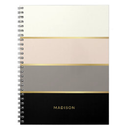 Weibliche Streifen mit Ihrem Namen oder Monogramm Notizblock