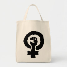 Weibliche Symbolsolidaritätshandgroße Stofftasche