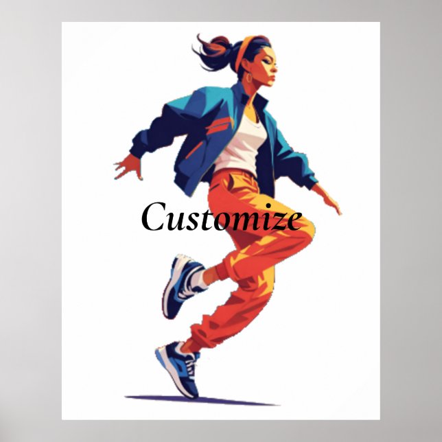 Weibliche Tänzerin Hip Hop Thunder_Cove Poster (Vorne)