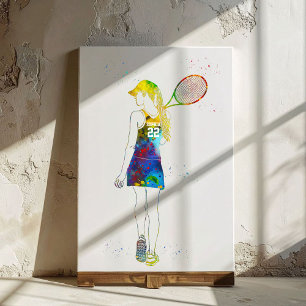 weibliche Tennisspielerin Leinwanddruck