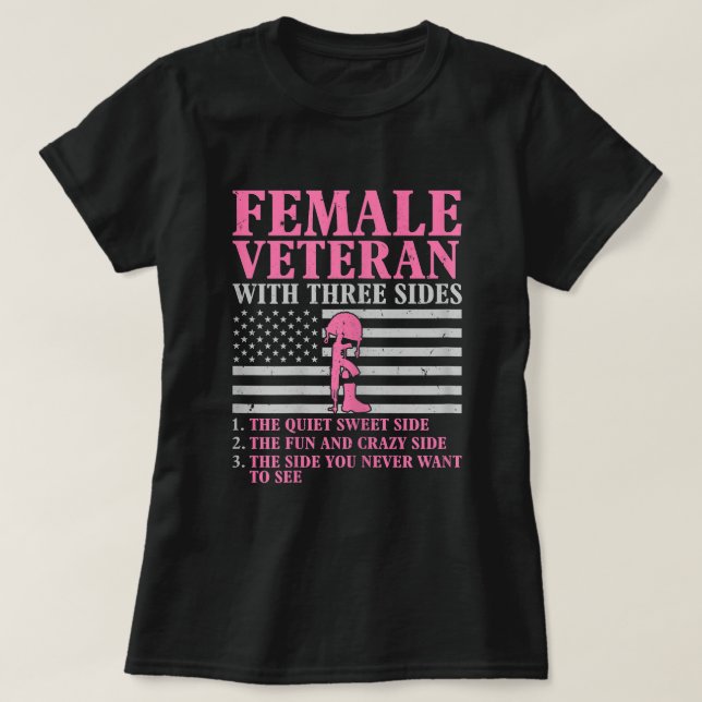 Weibliche Veteranen mit drei Seiten Veteran Moth T-Shirt (Design vorne)