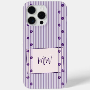 Weibliche violette Streifen und Lila Blume Case-Mate iPhone Hülle