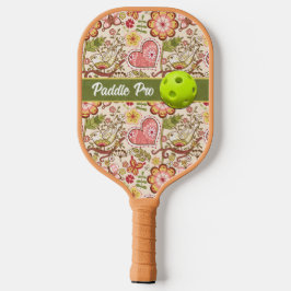 Weibliche Vögel, Blume, Herzsattel Pro Pickleball Schläger