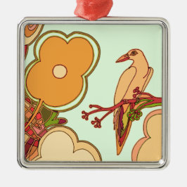 Weibliche Vögel Silbernes Ornament